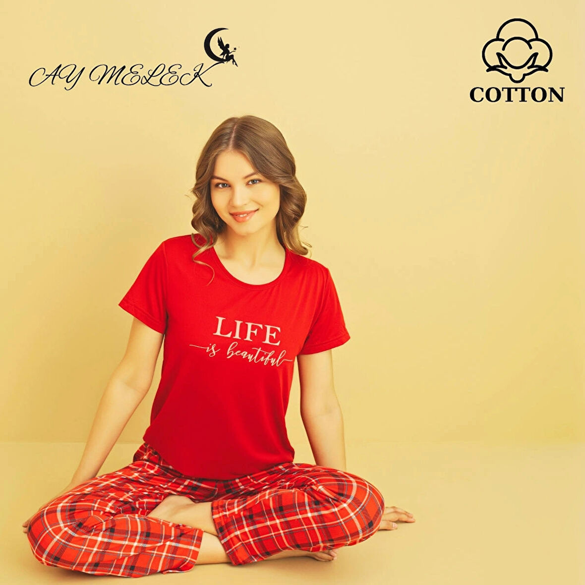 Kadın Pijama Takımı Pamuklu Lüx Pijama Seti