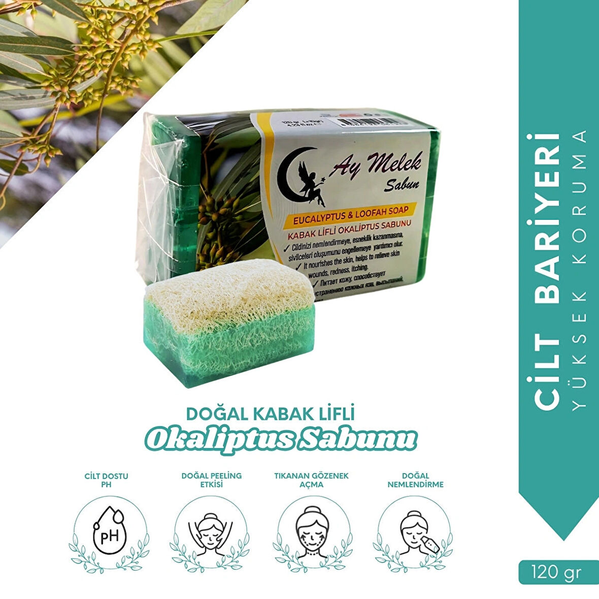 Okaliptus Özlü Doğal Kabak Lifli Güzellik Sabunu