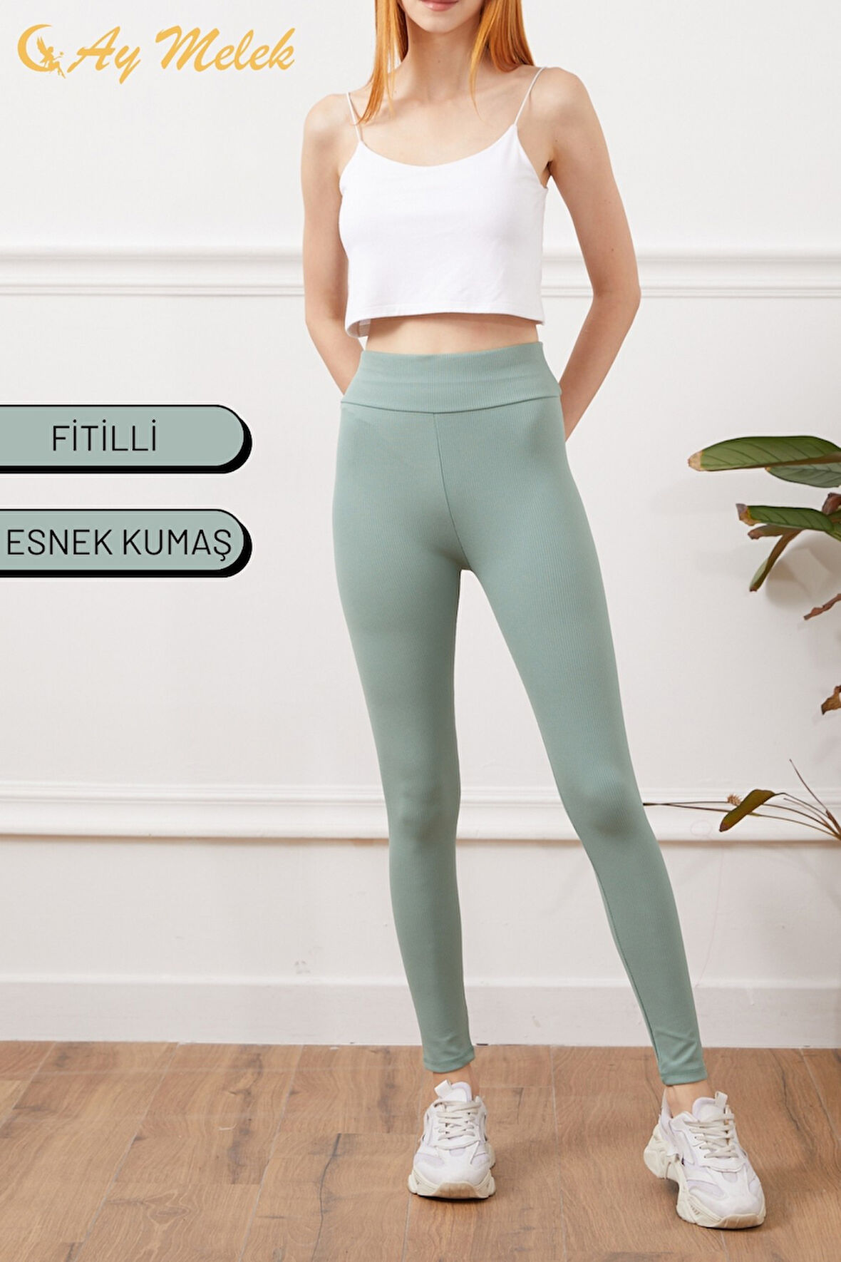 Kadın Tayt Yüksek Bel Toparlayıcı İç Göstermeyen Mevsimlik Fitilli Tayt