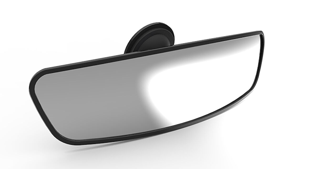 İç Dikiz Aynası Bombeli Vantuzlu Çerçeveli Ayna Kiva Pırlanta 4 Gri 212x59mm 1624052