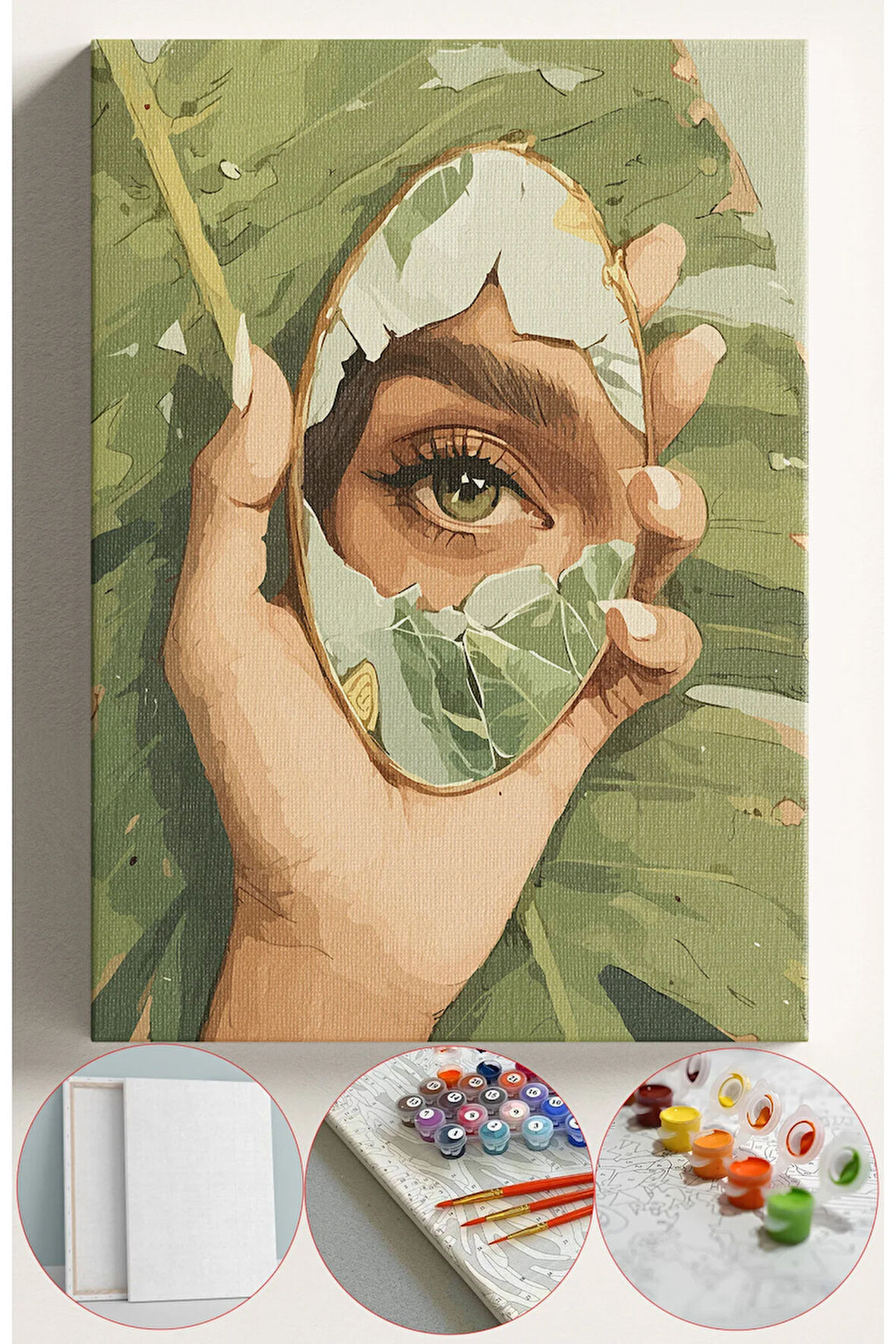 Sayılarla Boyama Seti Numaralı Tuval Fırça Boya 40x50 Cm - AYNA VE GÖZ