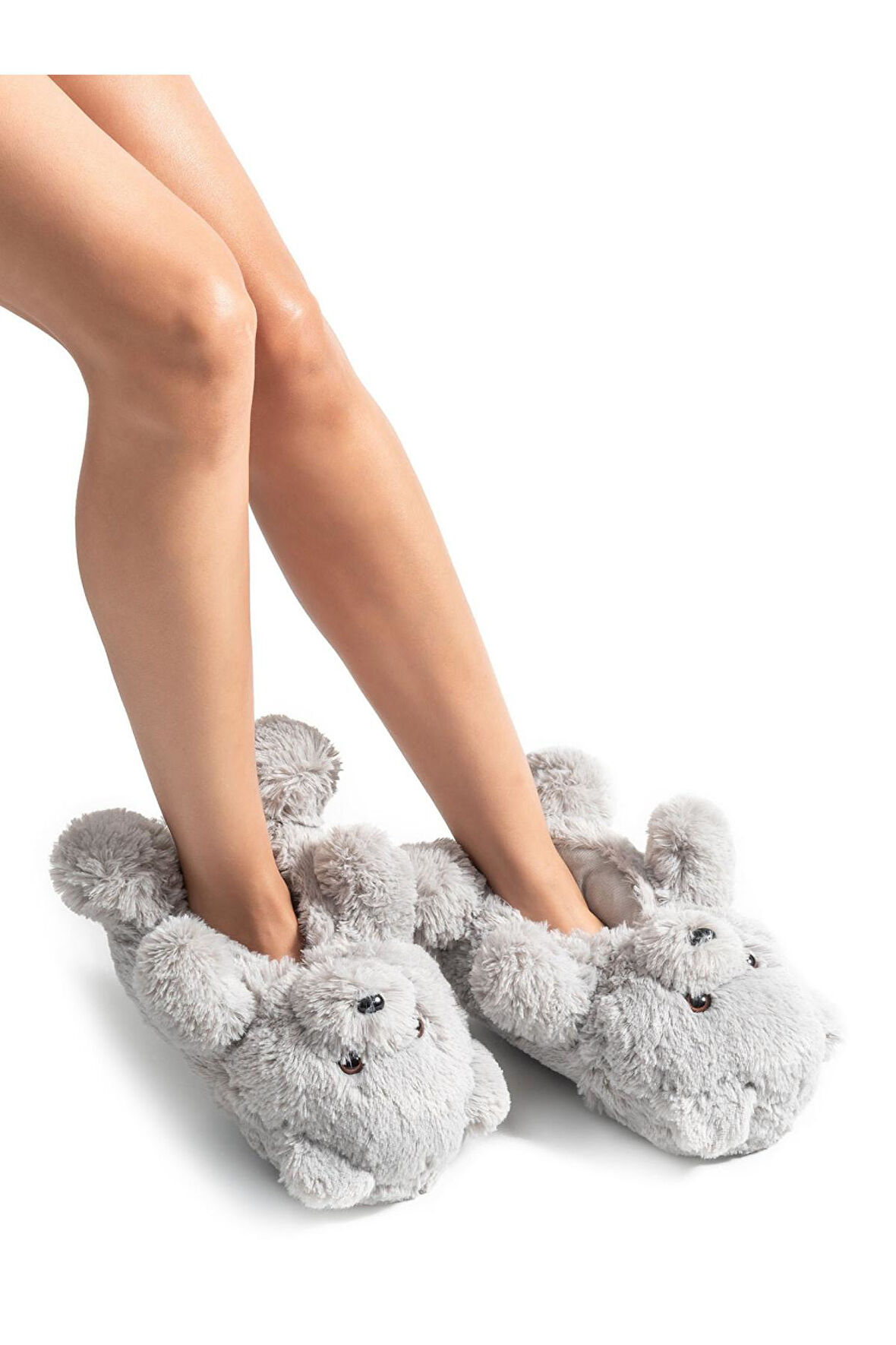 Twigy Aa0663 Z Tw Teddy Gri Kadın Panduf