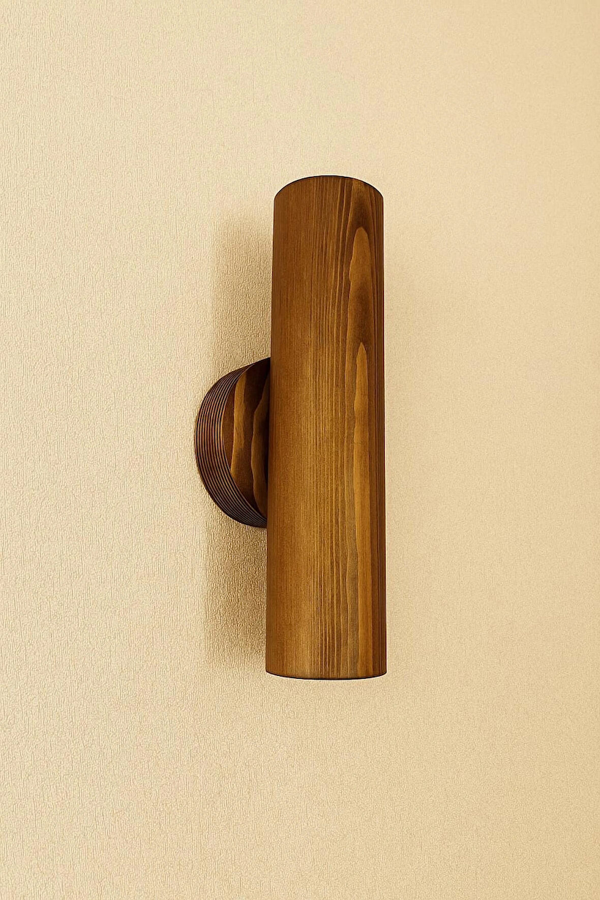 Masif Ahşap Yansıtma Tasarımlı Çift Yönlü Salon Hol Cafe Otel Duvar Aplik Avize