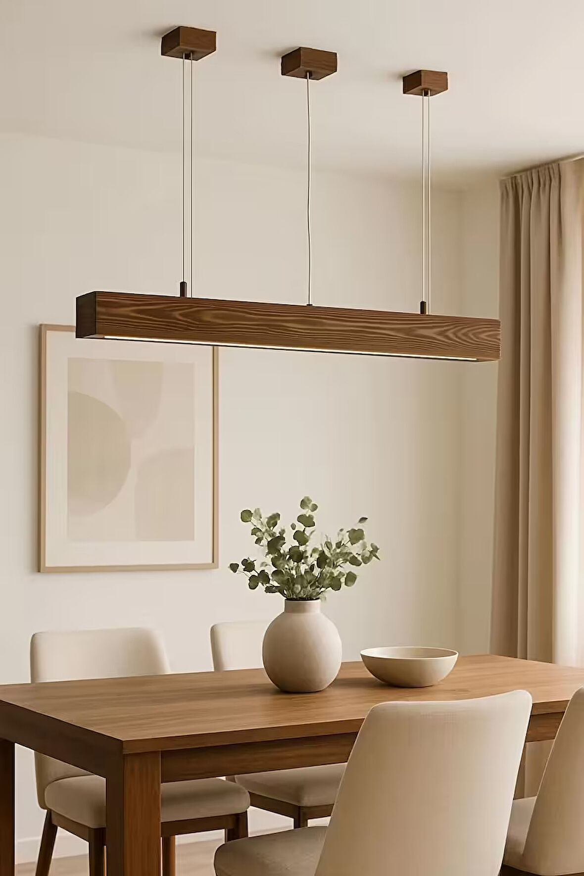 Ahşap Avize Rustik Dekoratif  Yemek Odası Salon Cafe Aydınlatma