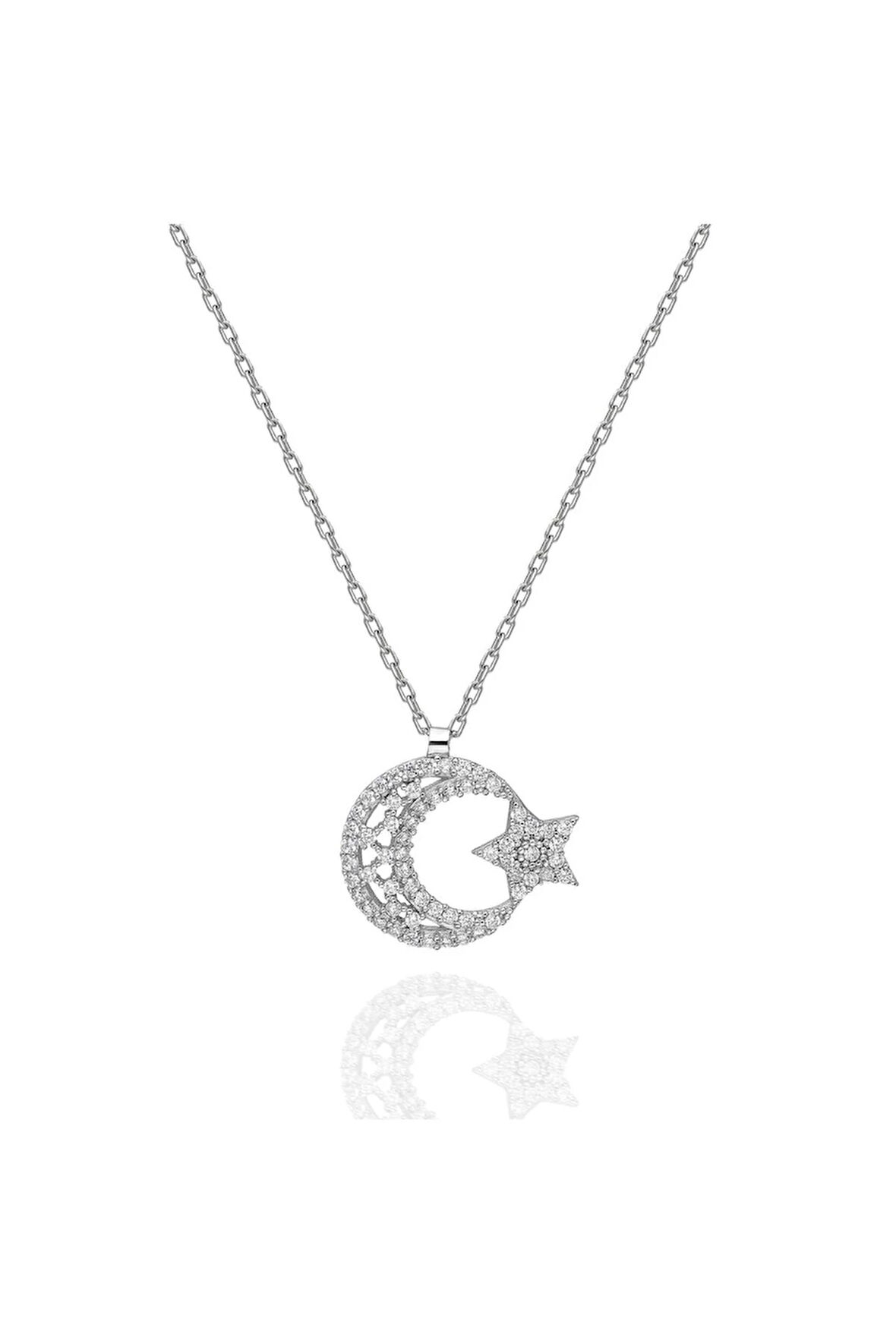 Modahilye 925 Ayar Gümüş Ayyıldız Kolye