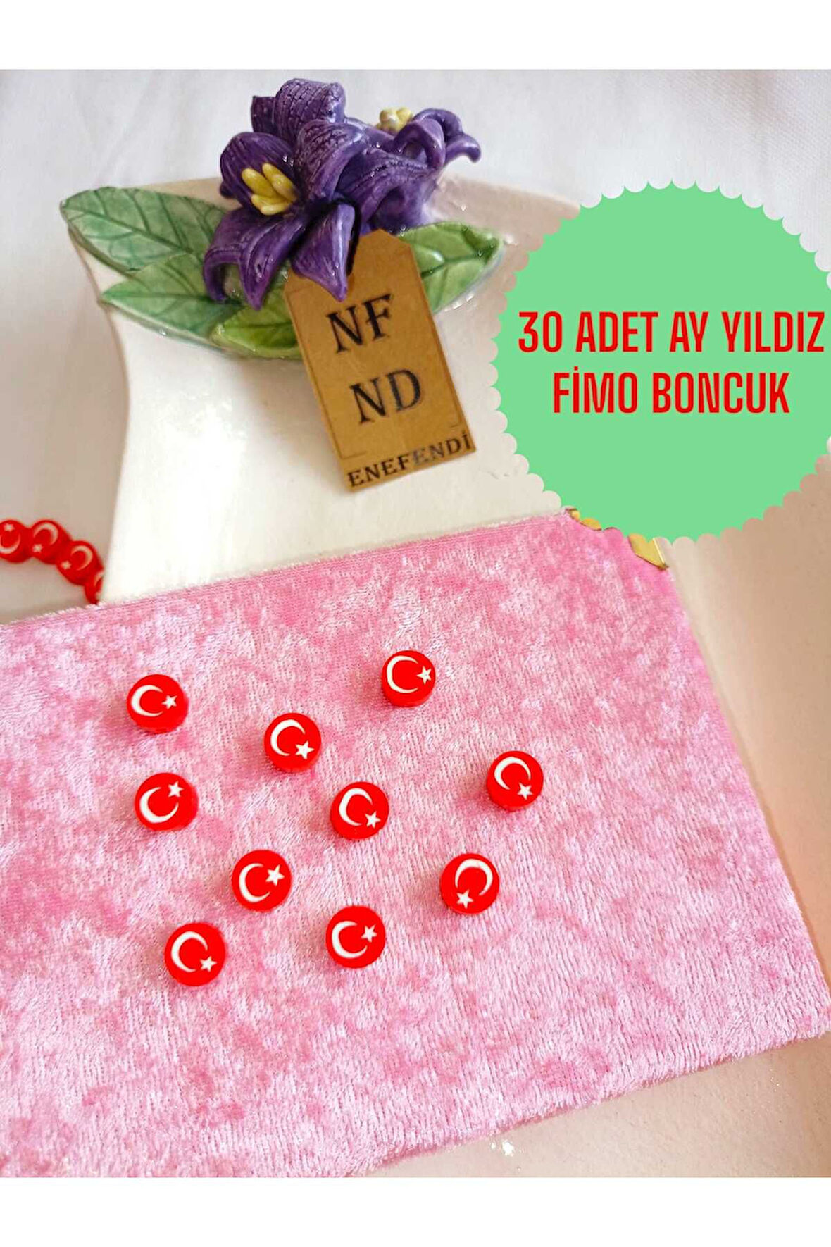 30 ADET AYYILDIZ FİMO BONCUK BİLEKLİK KOLYE TAKI HEDİYE