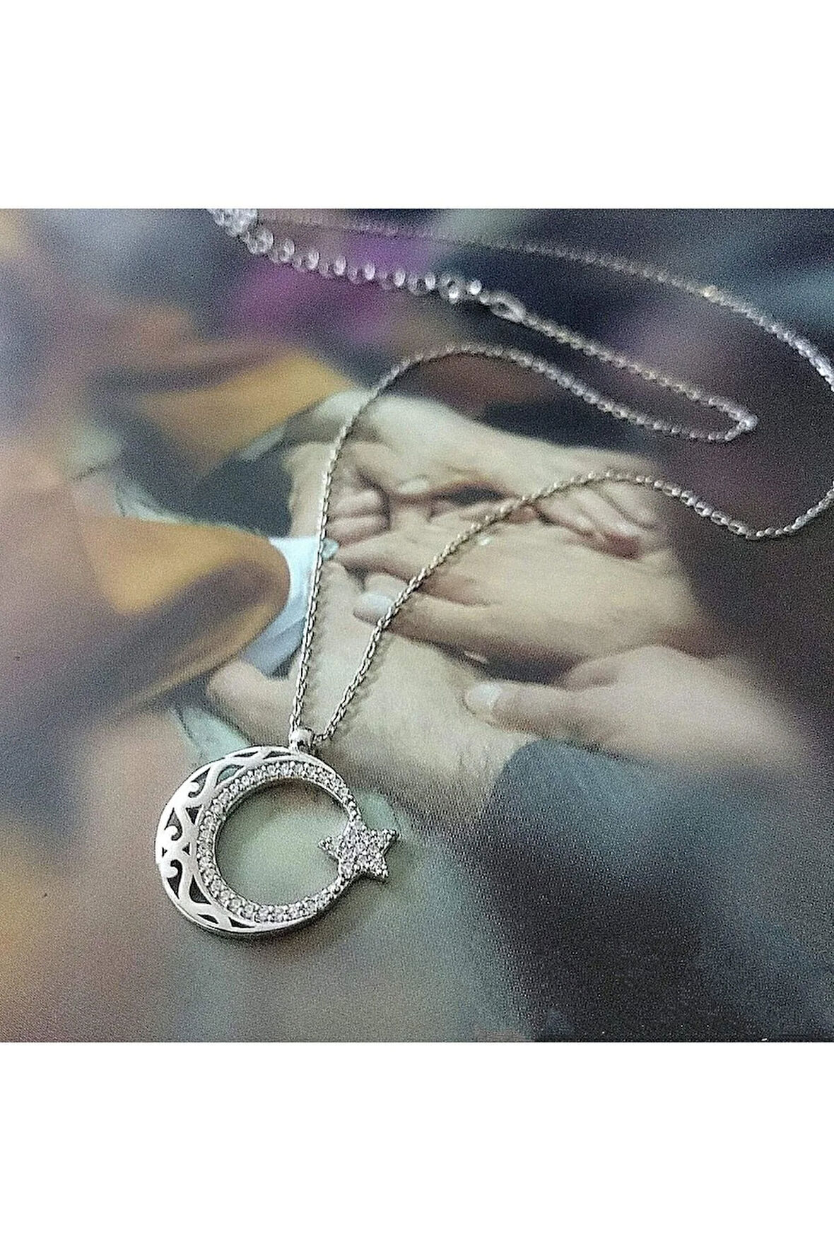 Modahilye 925 Ayar Gümüş Ayyıldız Kolye