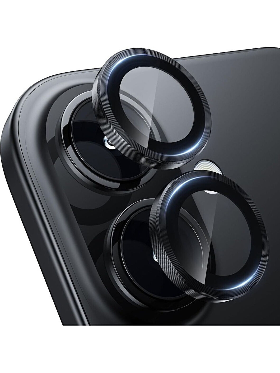 Iphone 16 ve 16 Plus Siyah (Black) Uyumlu Kamera Lens Koruyucu Cam