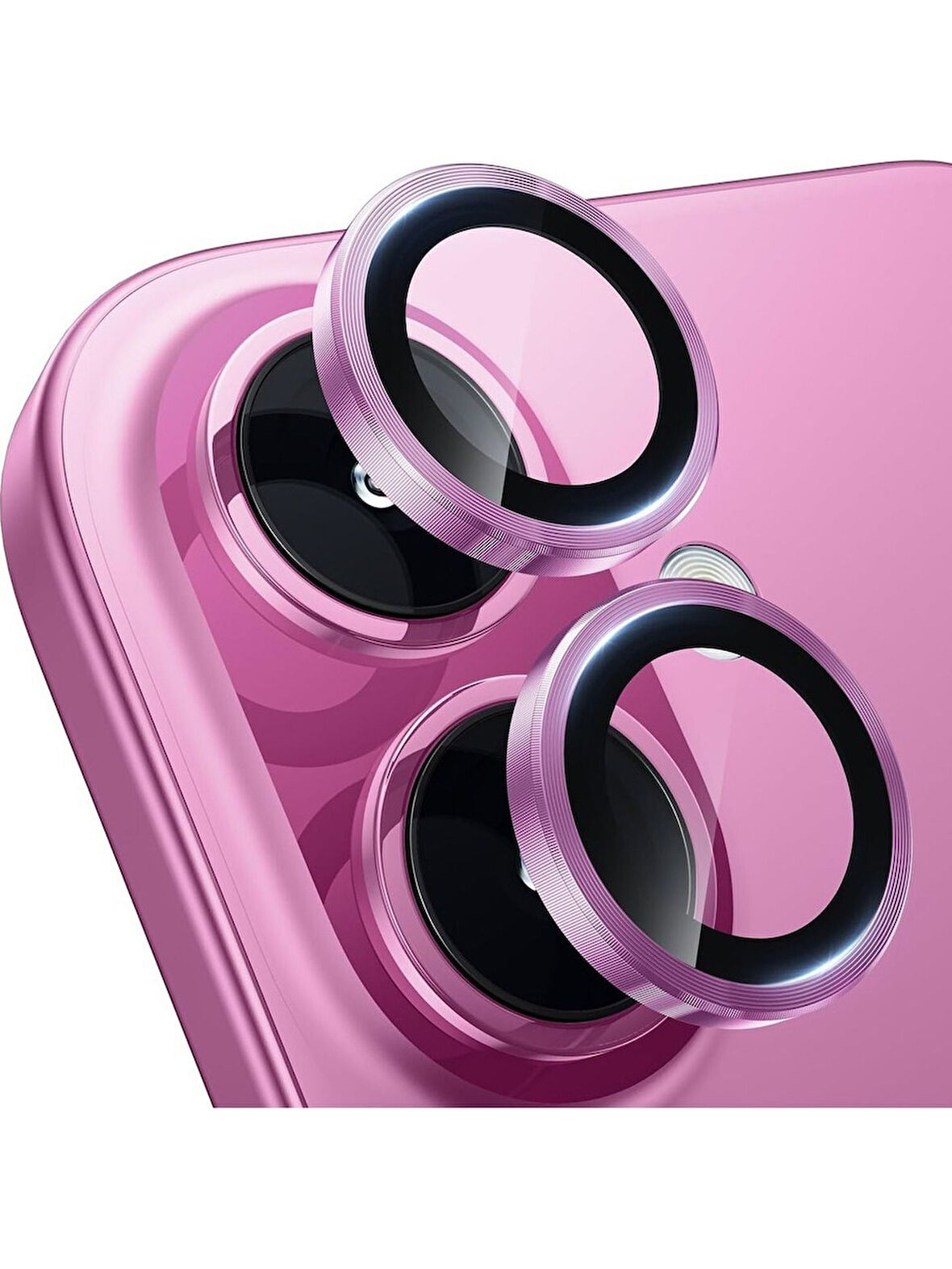 Iphone 16 ve 16 Plus Pembe (Pink) Uyumlu Kamera Lens Koruyucu Cam