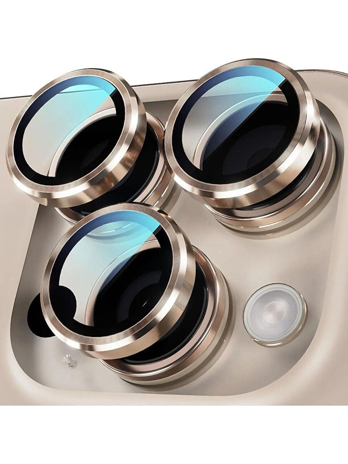 Iphone 16 Pro ve 16 Pro Max Çöl Desert (Gold-Altın) Titanyum Uyumlu Kamera Lens Koruyucu Cam