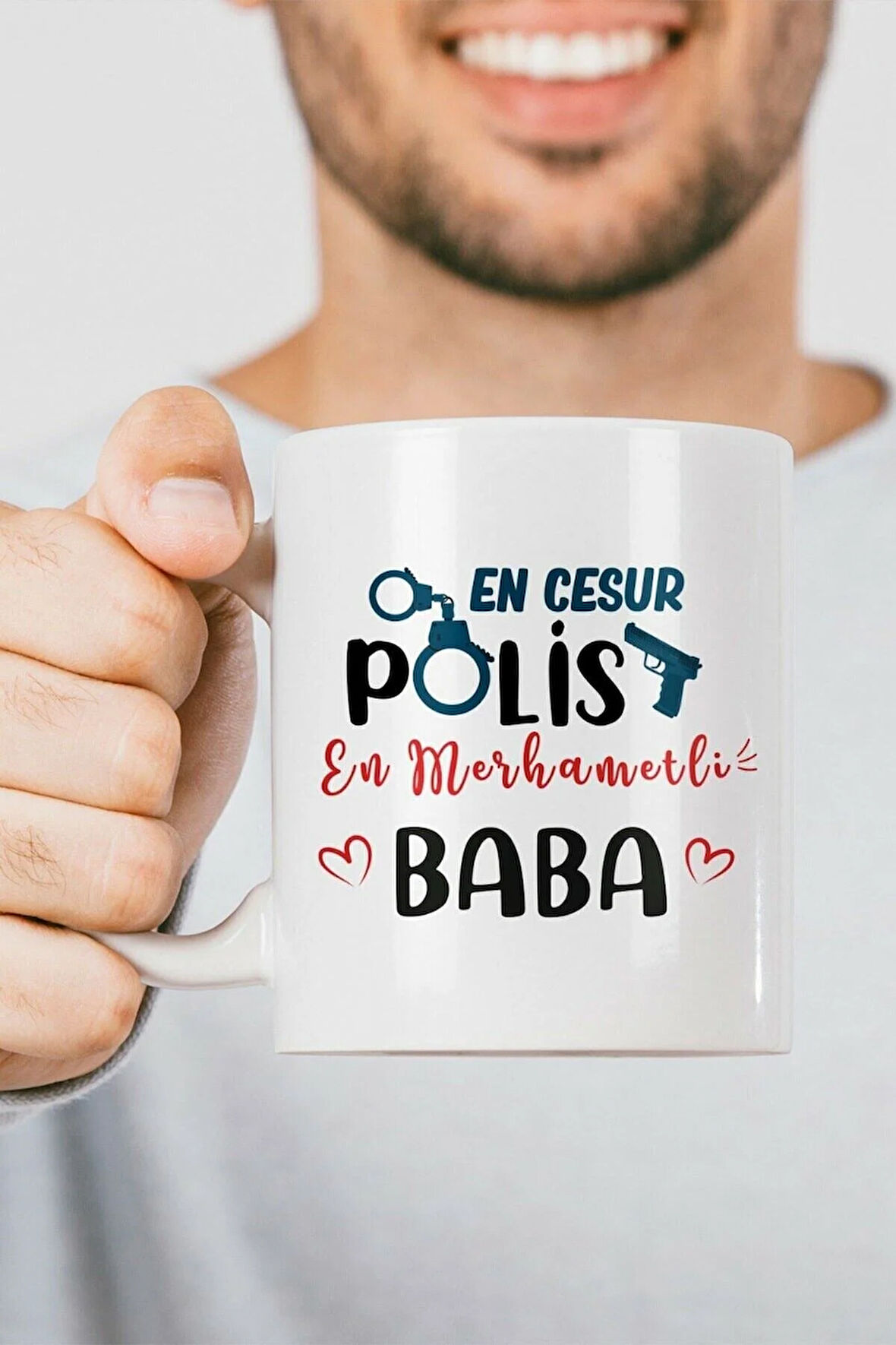 Polis Babaya Hediye Özel Esprili Kupa Bardak Baskılı Kupa Bardak