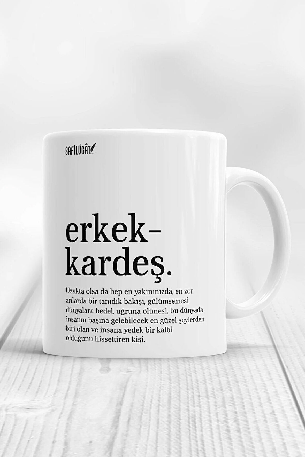 Erkek Kardeş Açıklamalı Baskılı Kupa Bardak