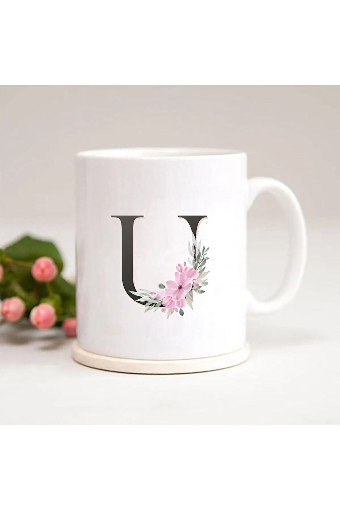 U Harfli Baskılı Kupa Bardak