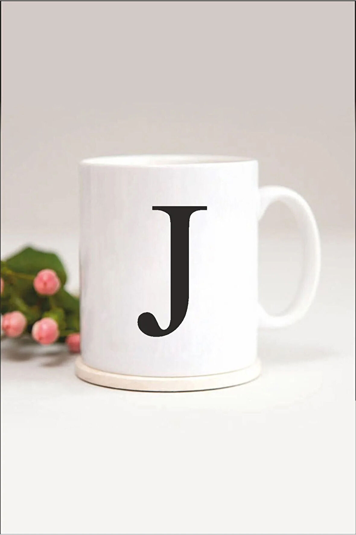 J Harfli Baskılı Kupa Bardak