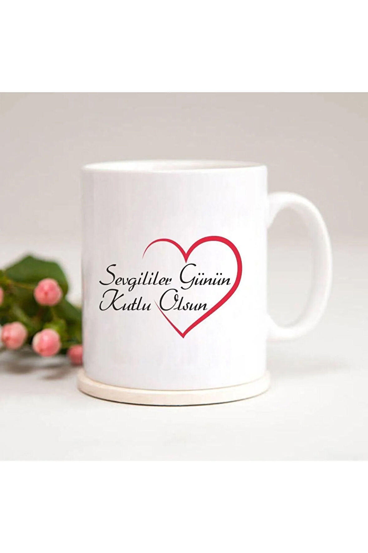 Sevgililer Günü Kalpli Baskılı Kupa Bardak