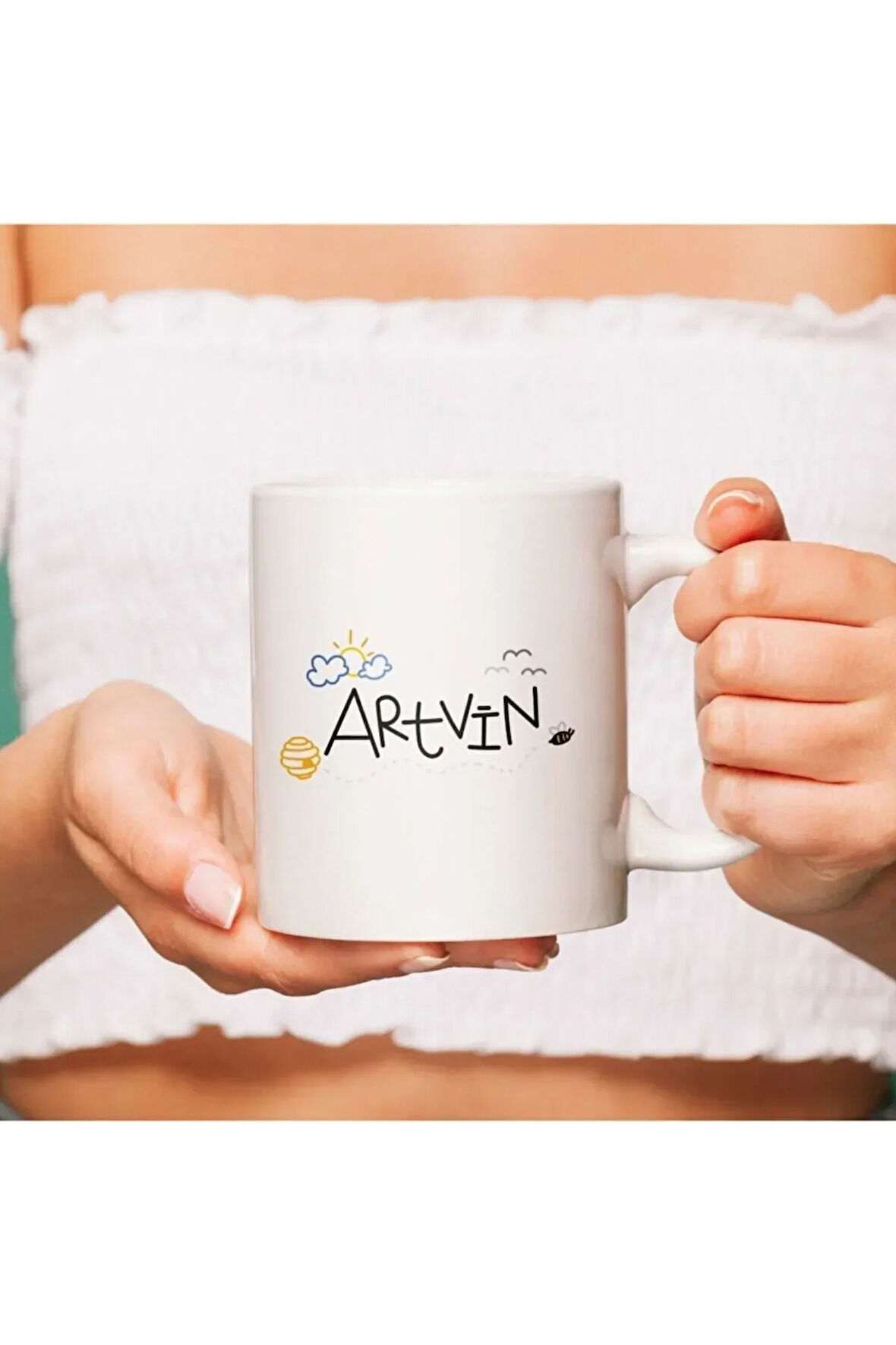 Artvin Temalı Baskılı Porselen Şehir Memleket Baskılı Kupa