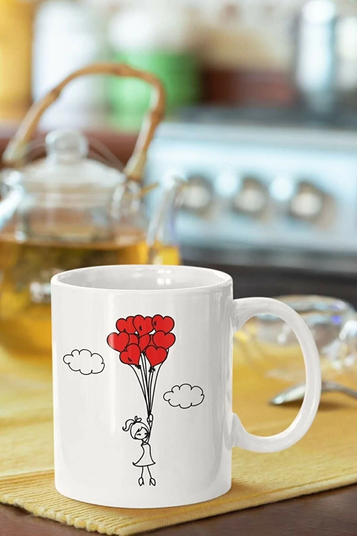 Sevgililer Gününe Özel Baskılı Porselen Kupa Bardak