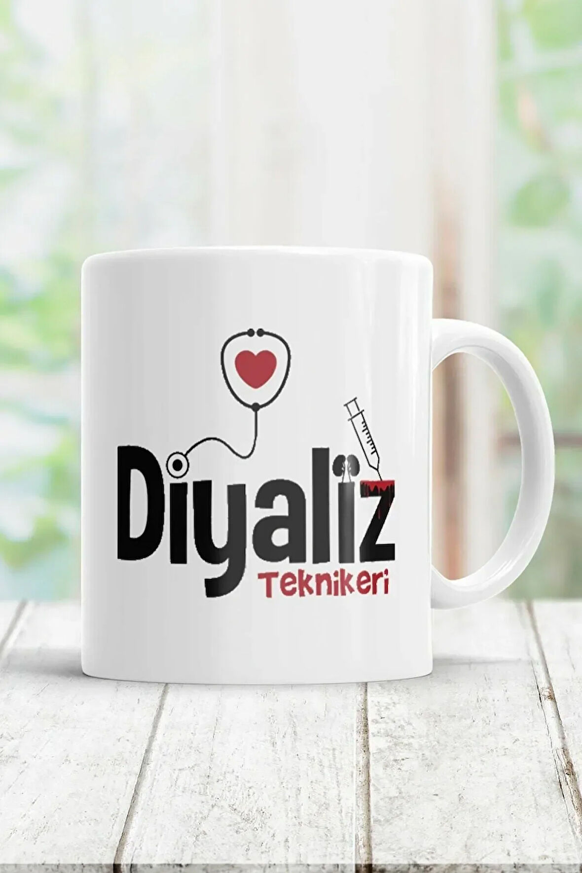 Beyaz Diyaliz Teknikeri Kupa Bardak