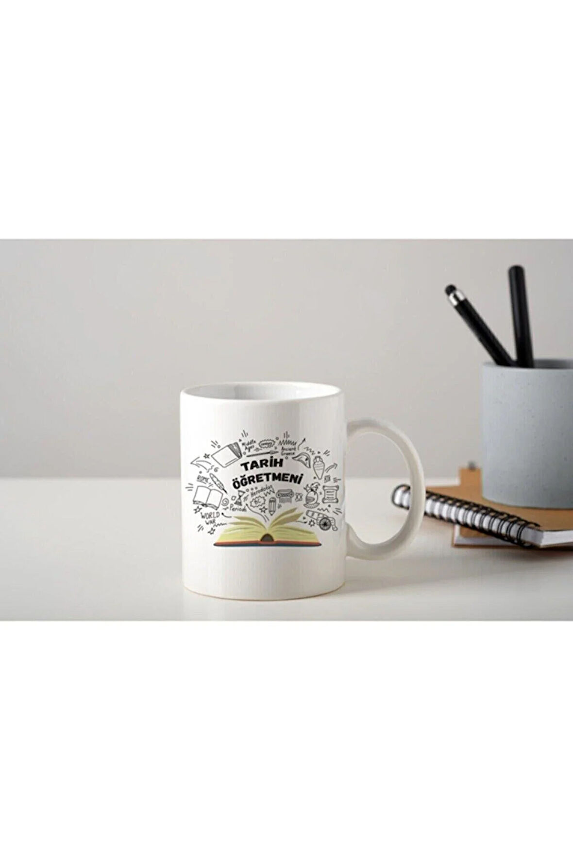 Öğretmenler Günü Özel Tasarım- Tarih Öğretmeni Baskılı Porselen Kupa Bardak Tfog