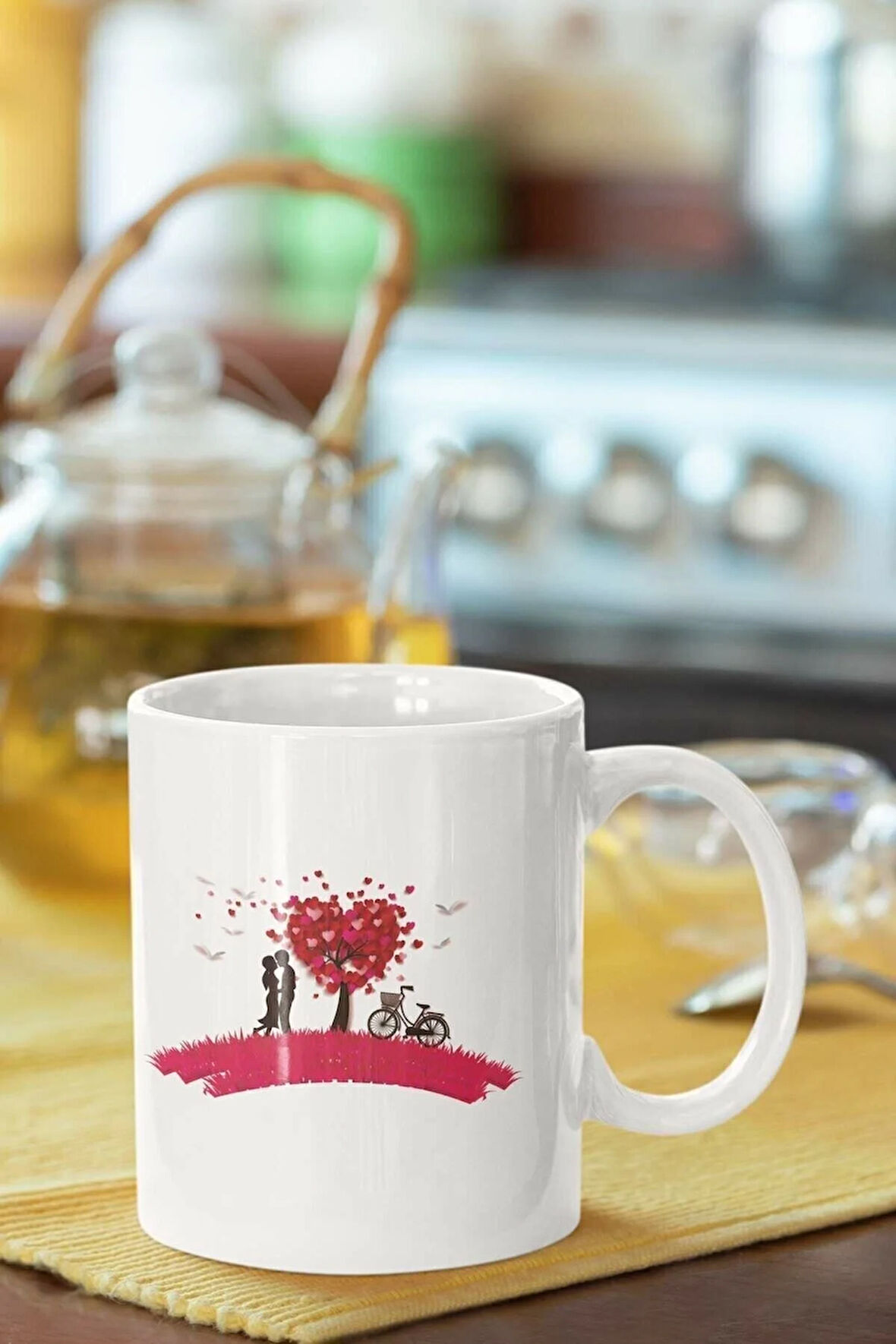 Sevgililer Gününe Özel Baskılı Porselen Kupa Bardak