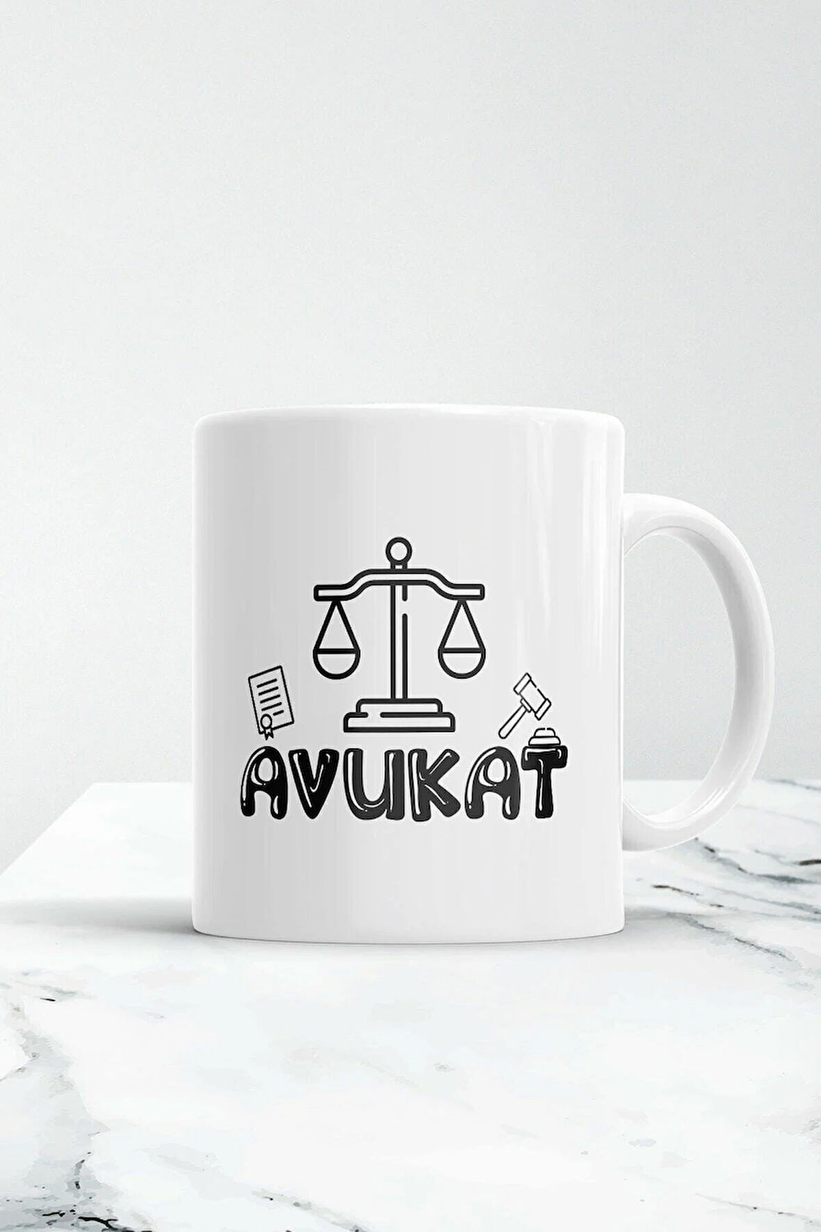 Beyaz Avukat Kupa Bardak