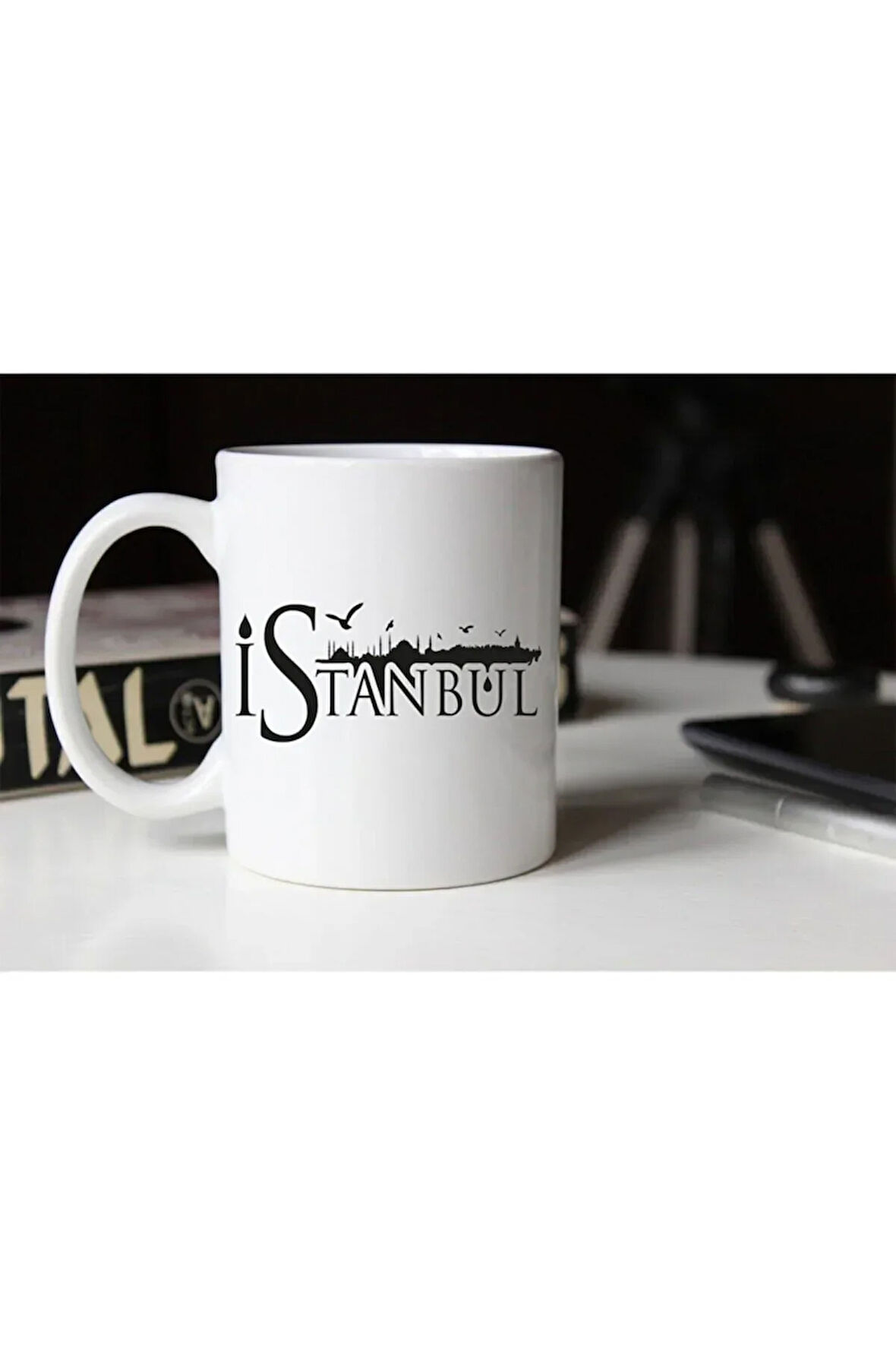 Tipografik Istanbul Yazılı Porselen Kupa Tfsh-12