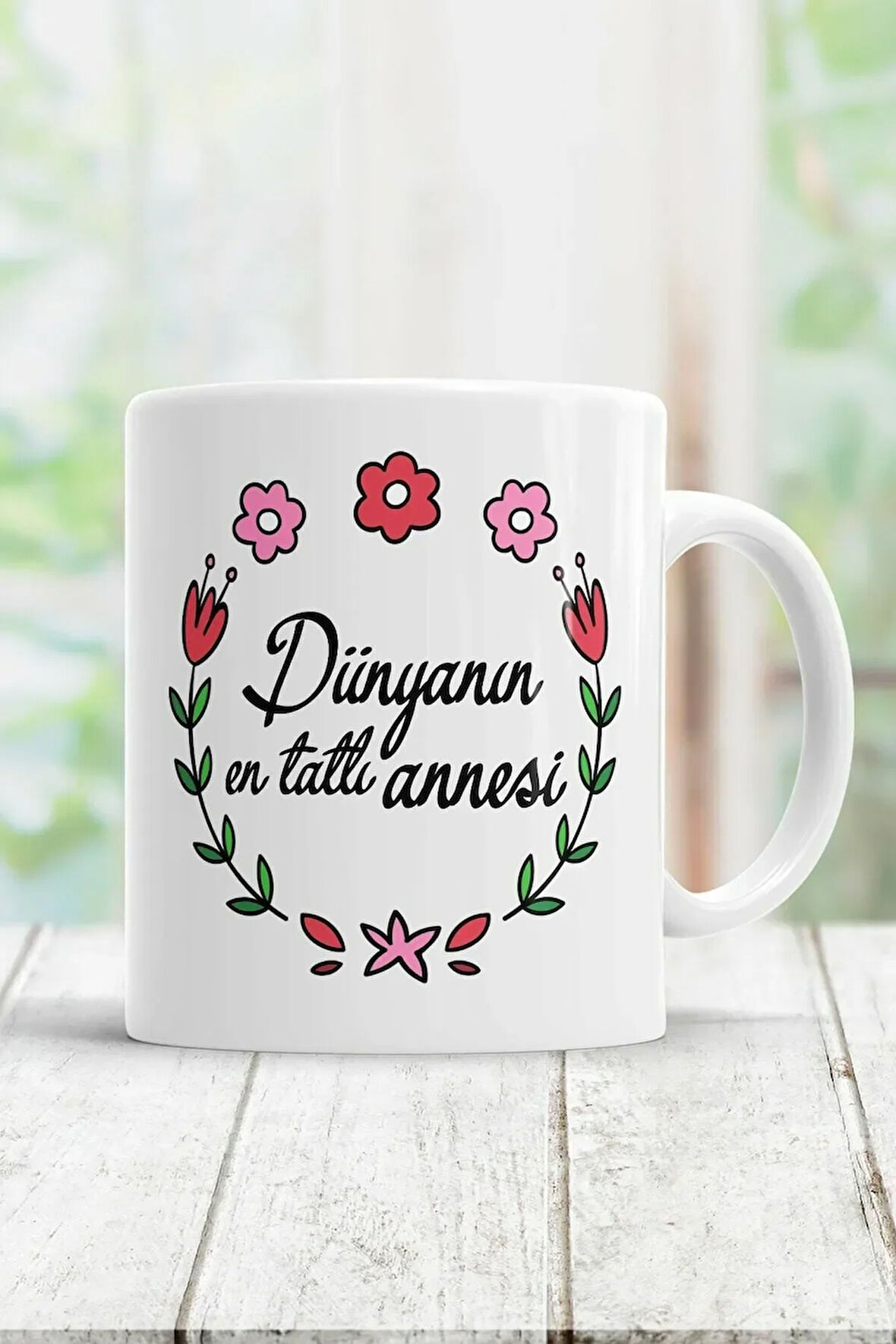 Beyaz Dünyanın En Tatlı Annesi Kupa Bardak