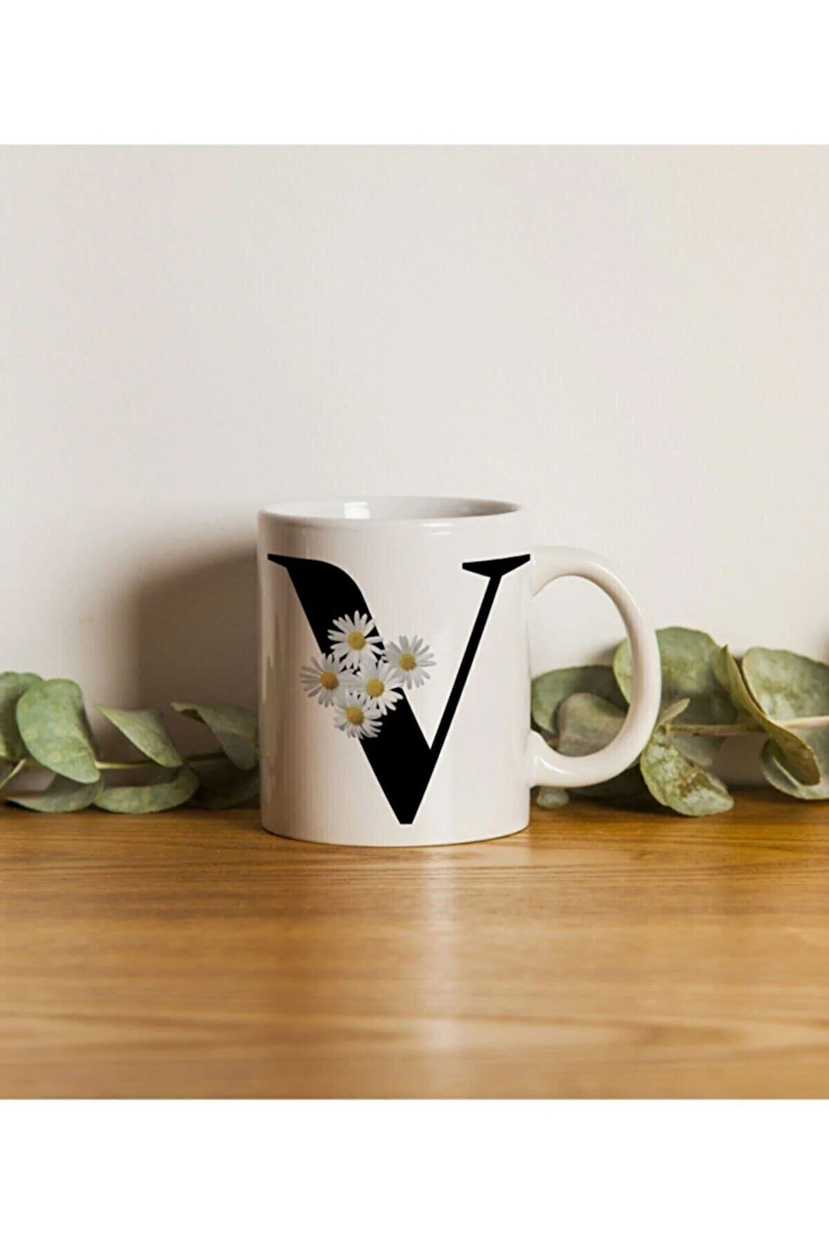 V Harf Papatya Kupa Bardak