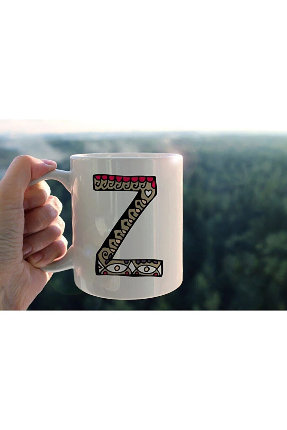 Özel Tasarım Z Harfli Porselen Kupa Tfhr-28