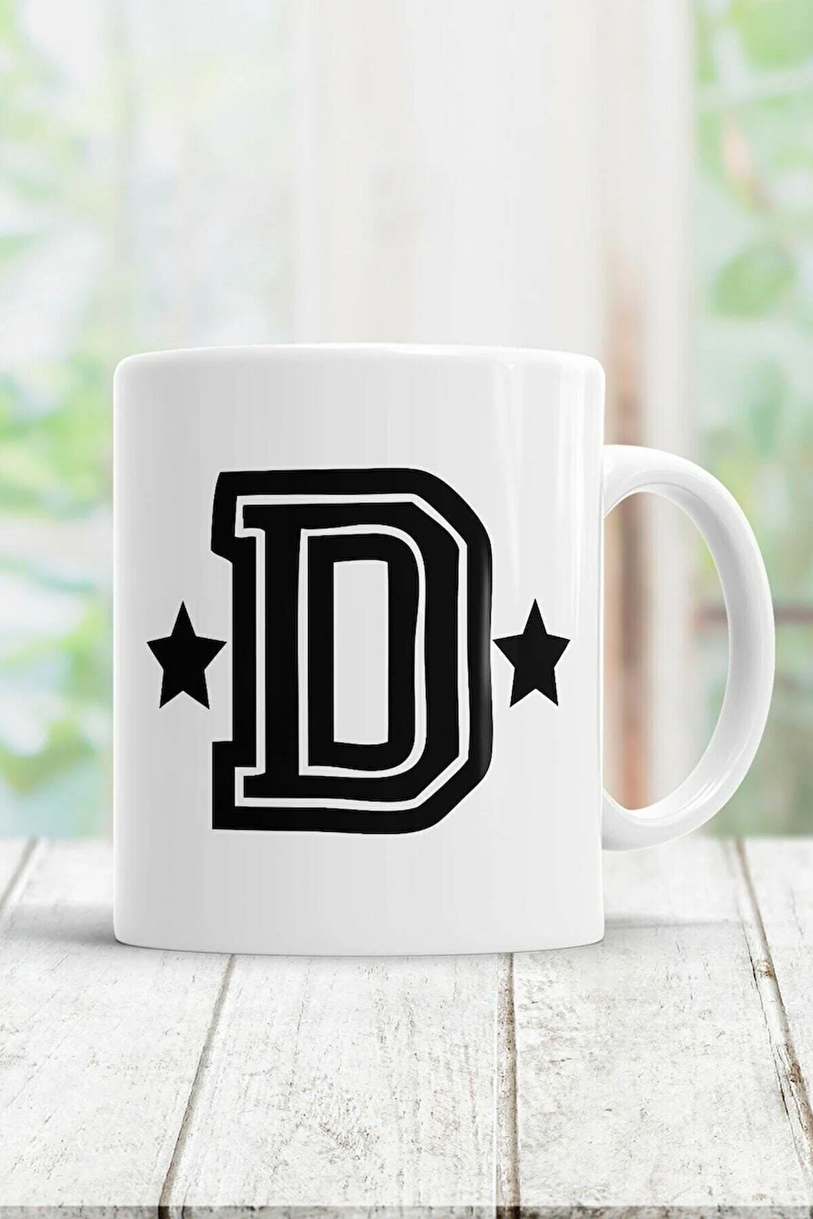 D Harfi Baskılı Kupa Bardak