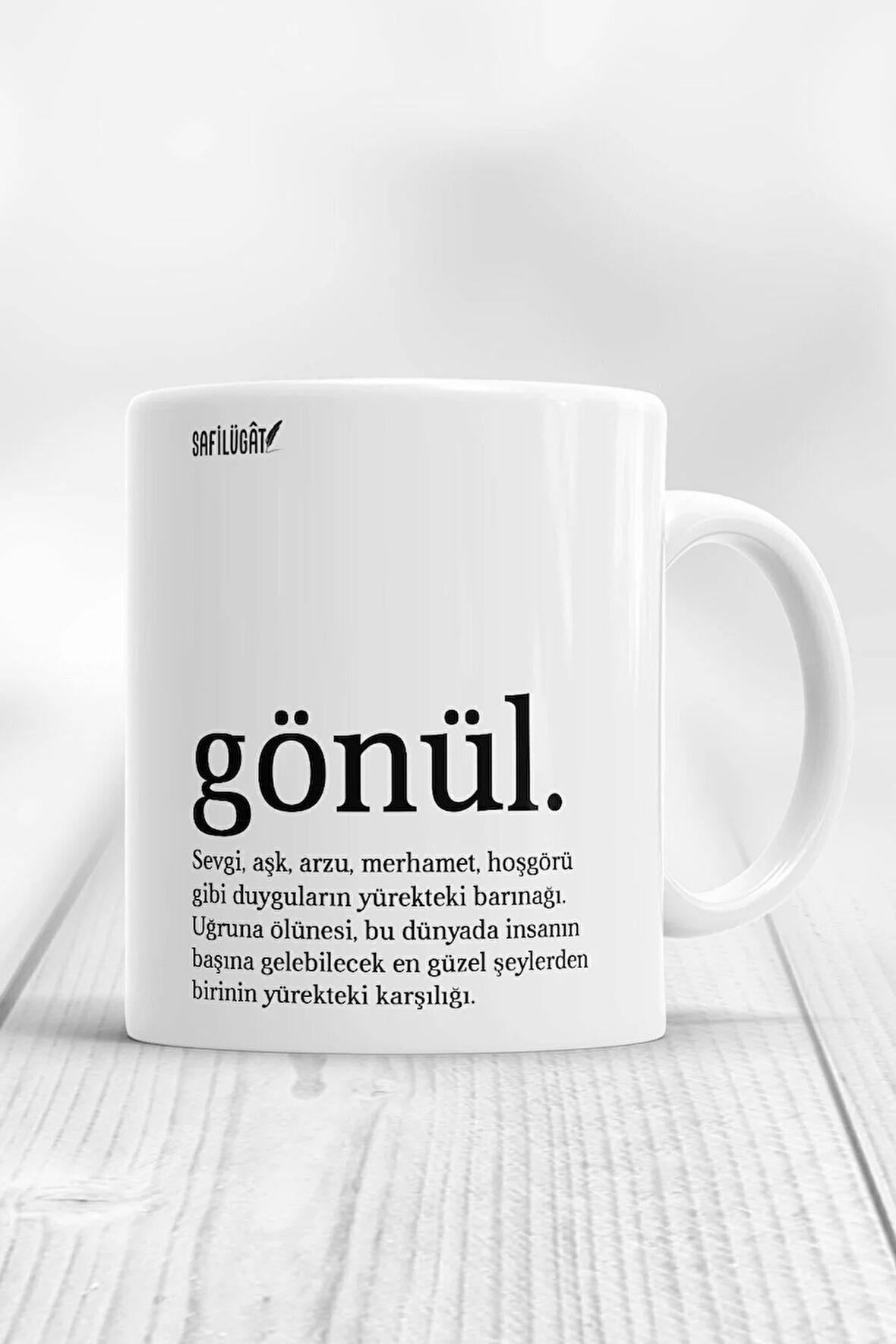 Gönül Açıklamalı Baskılı Kupa Bardak