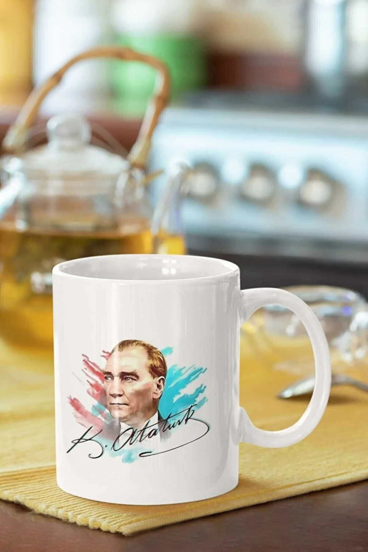 Atatürk Baskılı Porselen Kupa Bardak