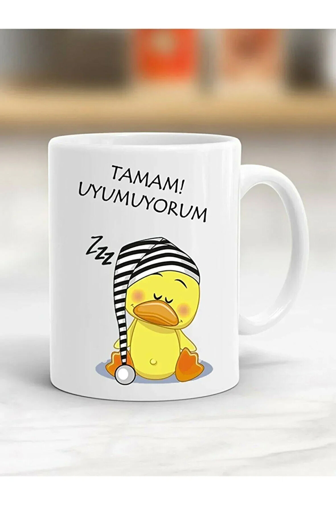 Tamam Uyumuyorum Yazılı Kupa Bardak - Baskılı Kupa Bardak - Baskılı Bardak