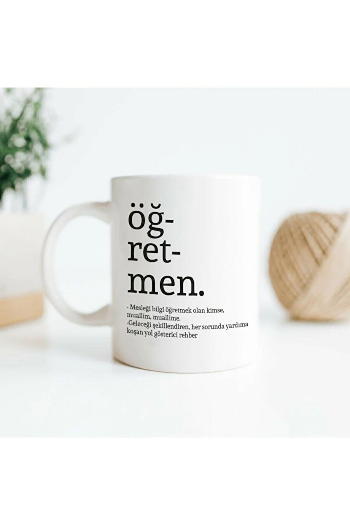 Öğretmen Kelime Anlamlı Porselen Kupa Baskılı Kupa