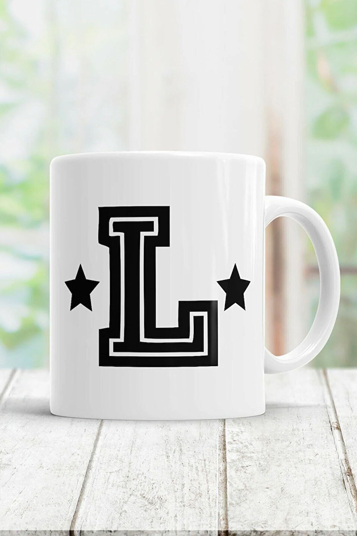 L Harfi Baskılı Kupa Bardak