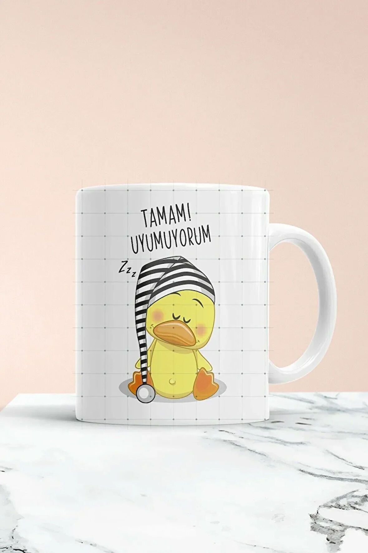 Uykucu Civciv Baskılı Kupa Bardak