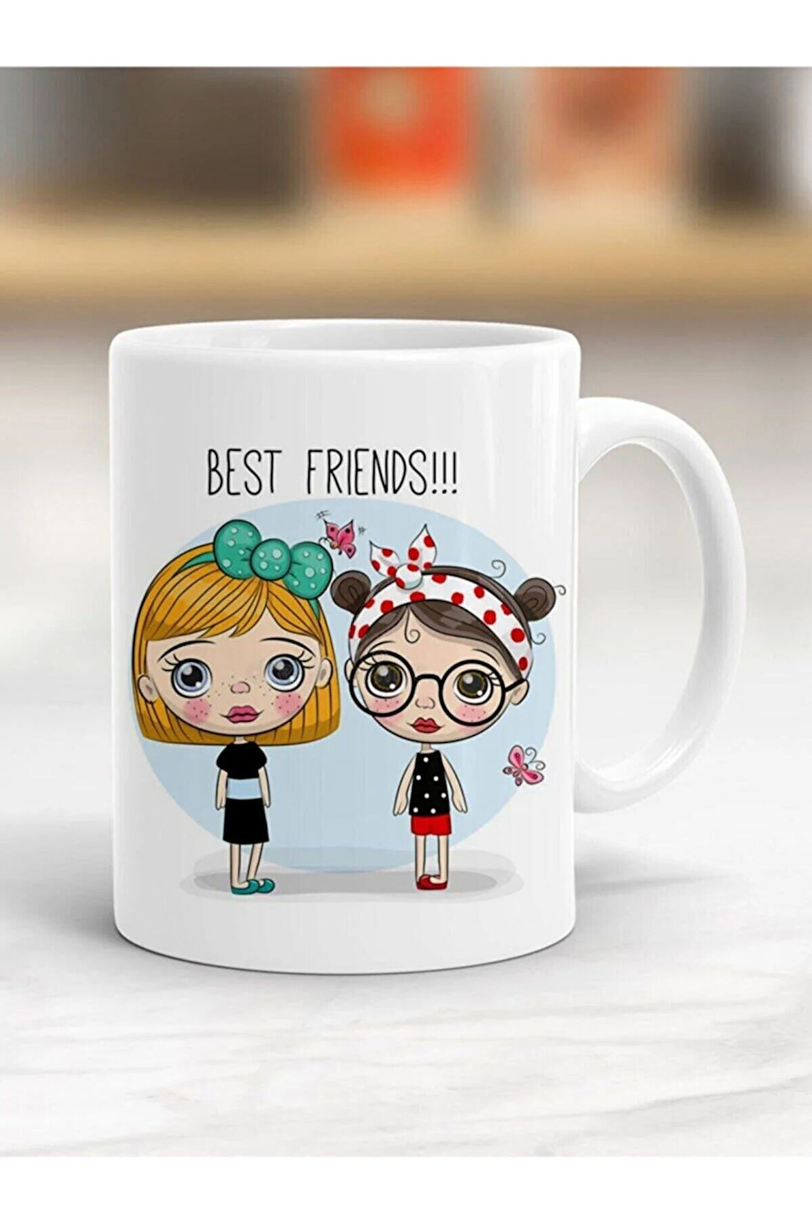 Porselen Best Friends Yazılı Kupa Bardak