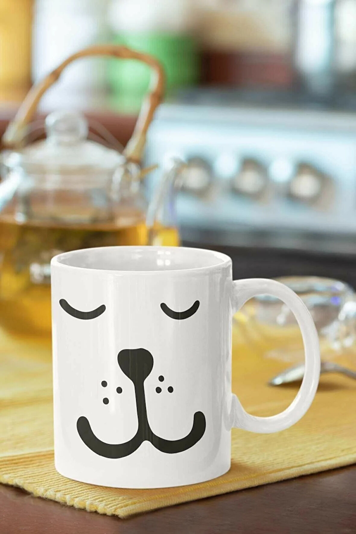 Motif Baskılı Porselen Kupa Bardak