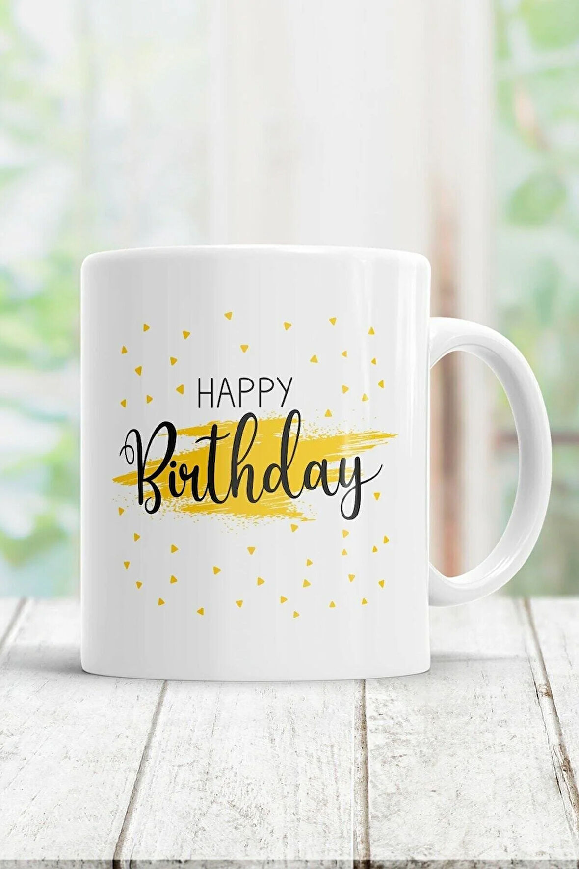 Beyaz Happy Birthday Kupa Bardak