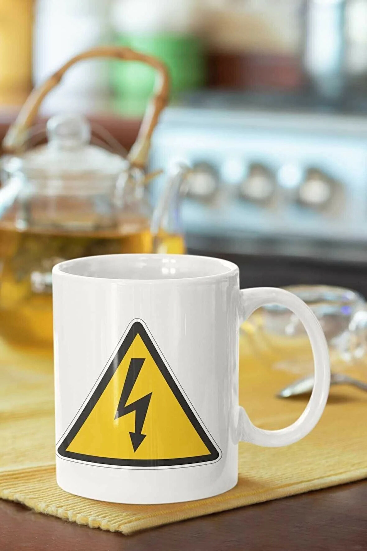 Şimşek Baskılı Porselen Kupa Bardak