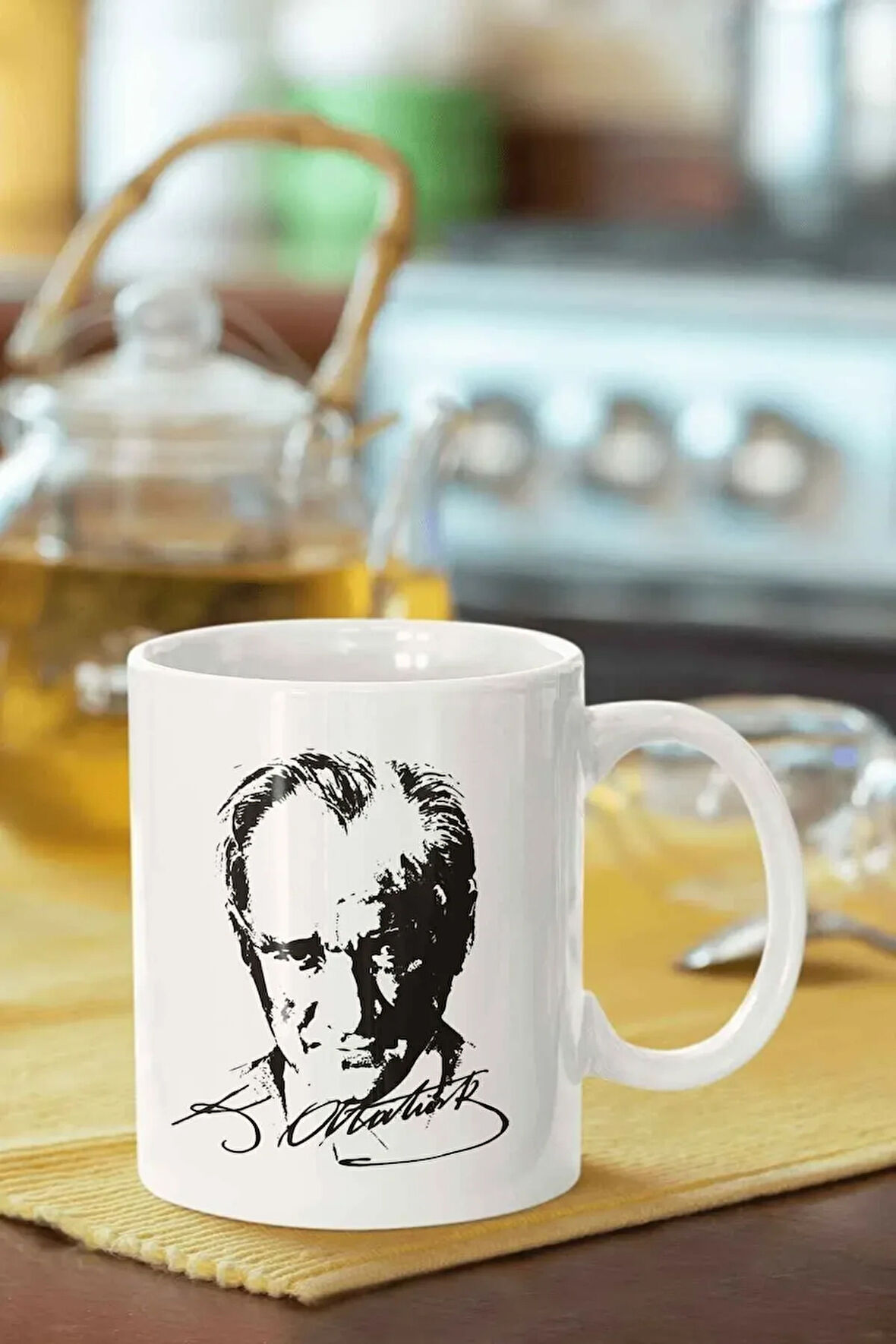 Motif Baskılı Porselen Kupa Bardak