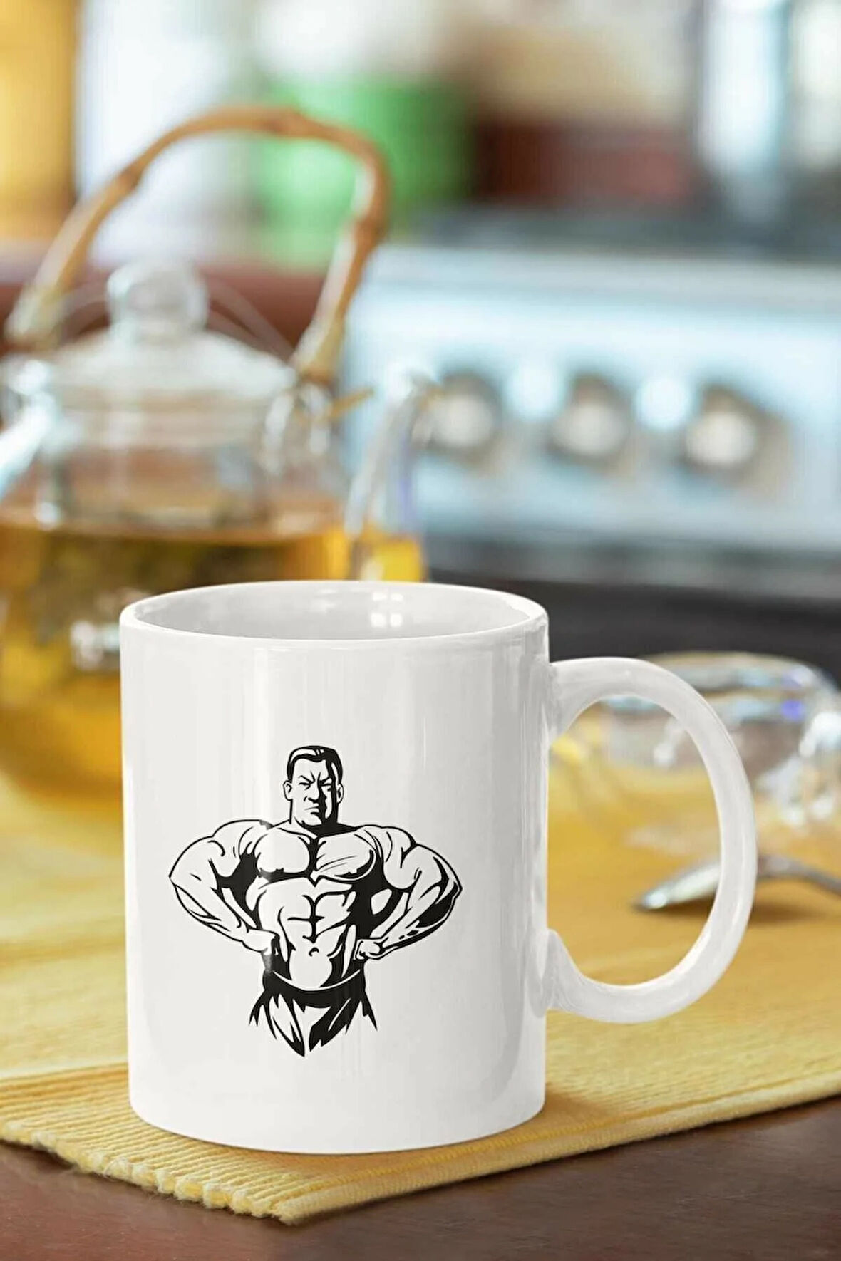 Motif Baskılı Porselen Kupa Bardak