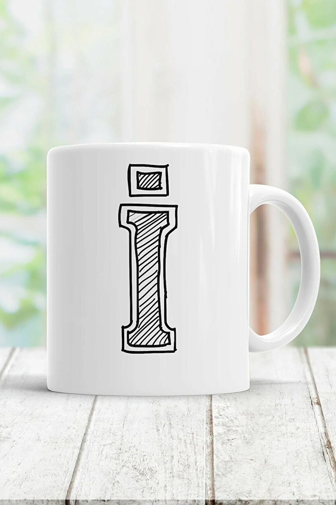 I Harfi Baskılı Kupa Bardak