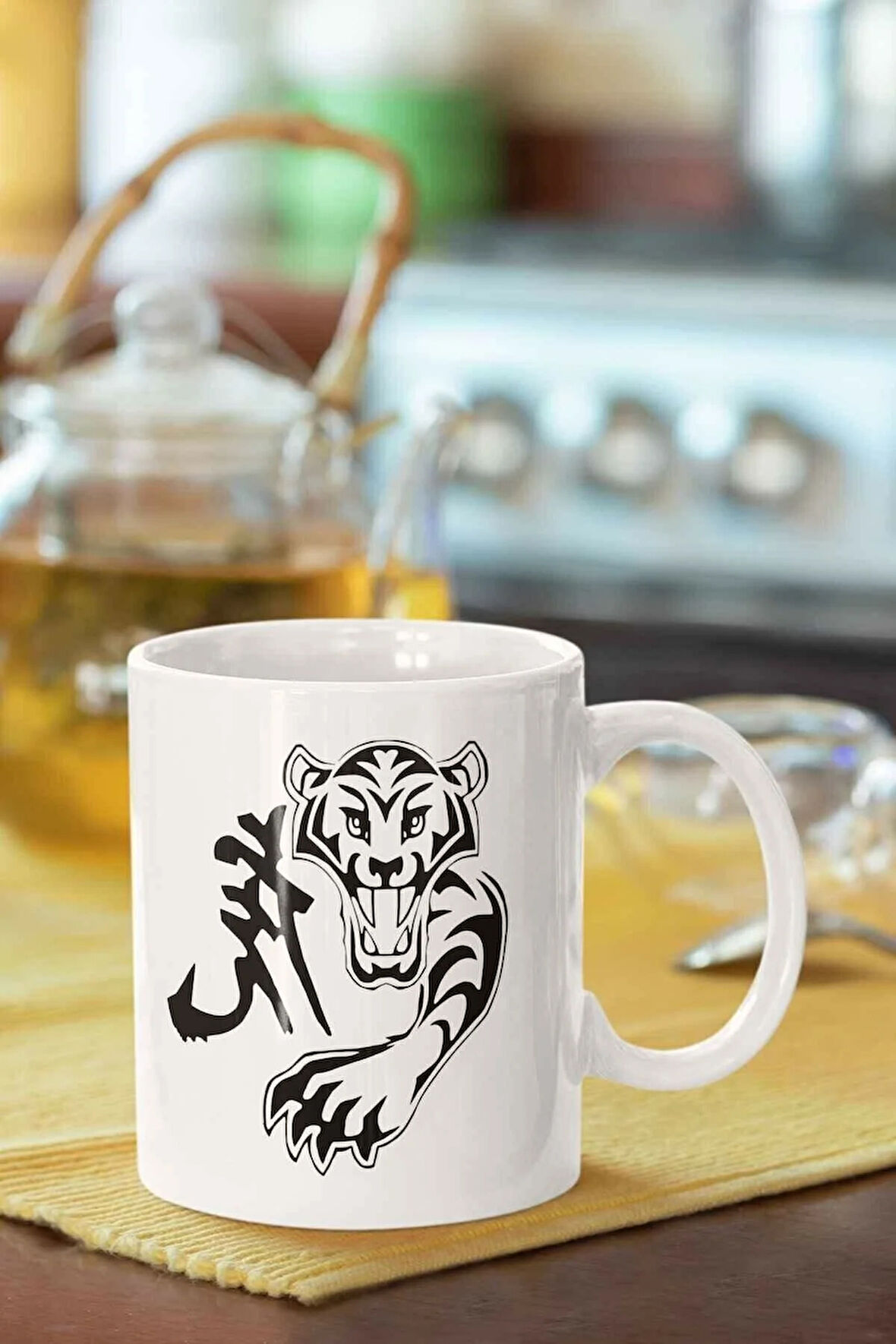 Motif Baskılı Porselen Kupa Bardak