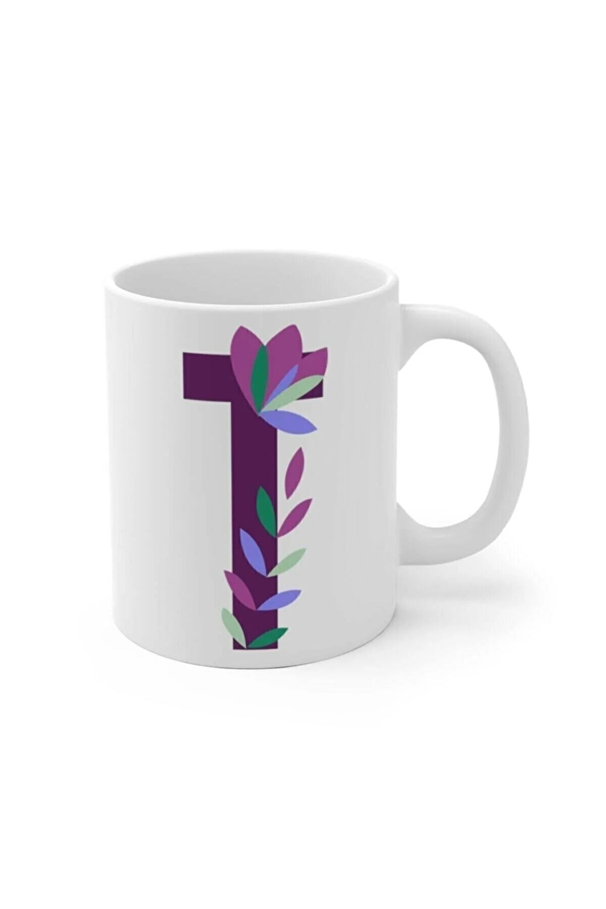 T Harfi Baskılı Kupa Bardak