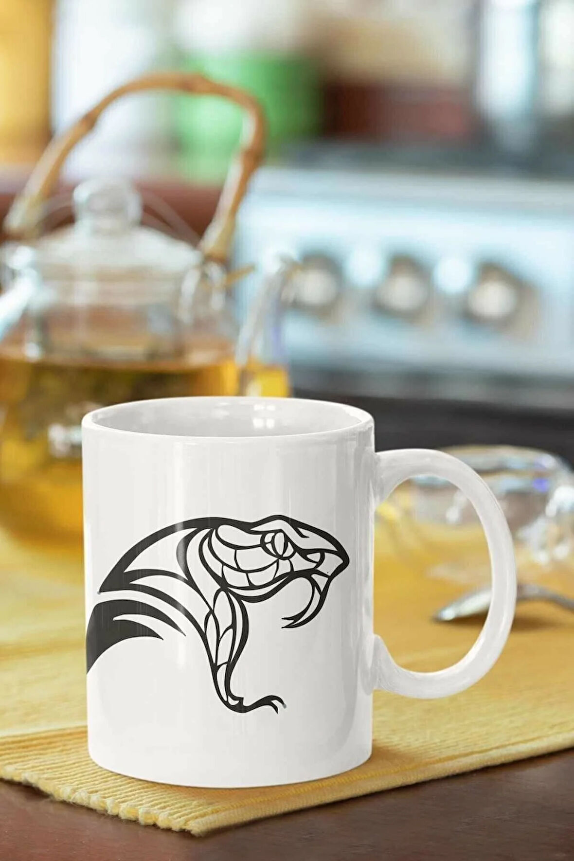 Motif Baskılı Porselen Kupa Bardak