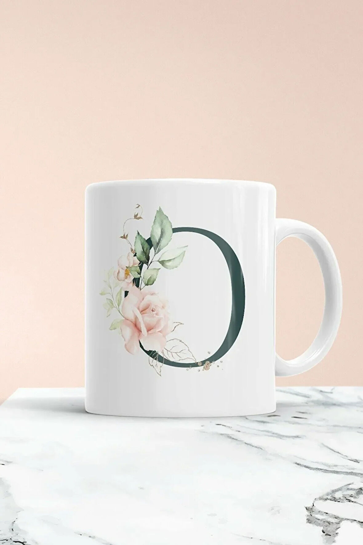 O Harf Baskılı Kupa Bardak