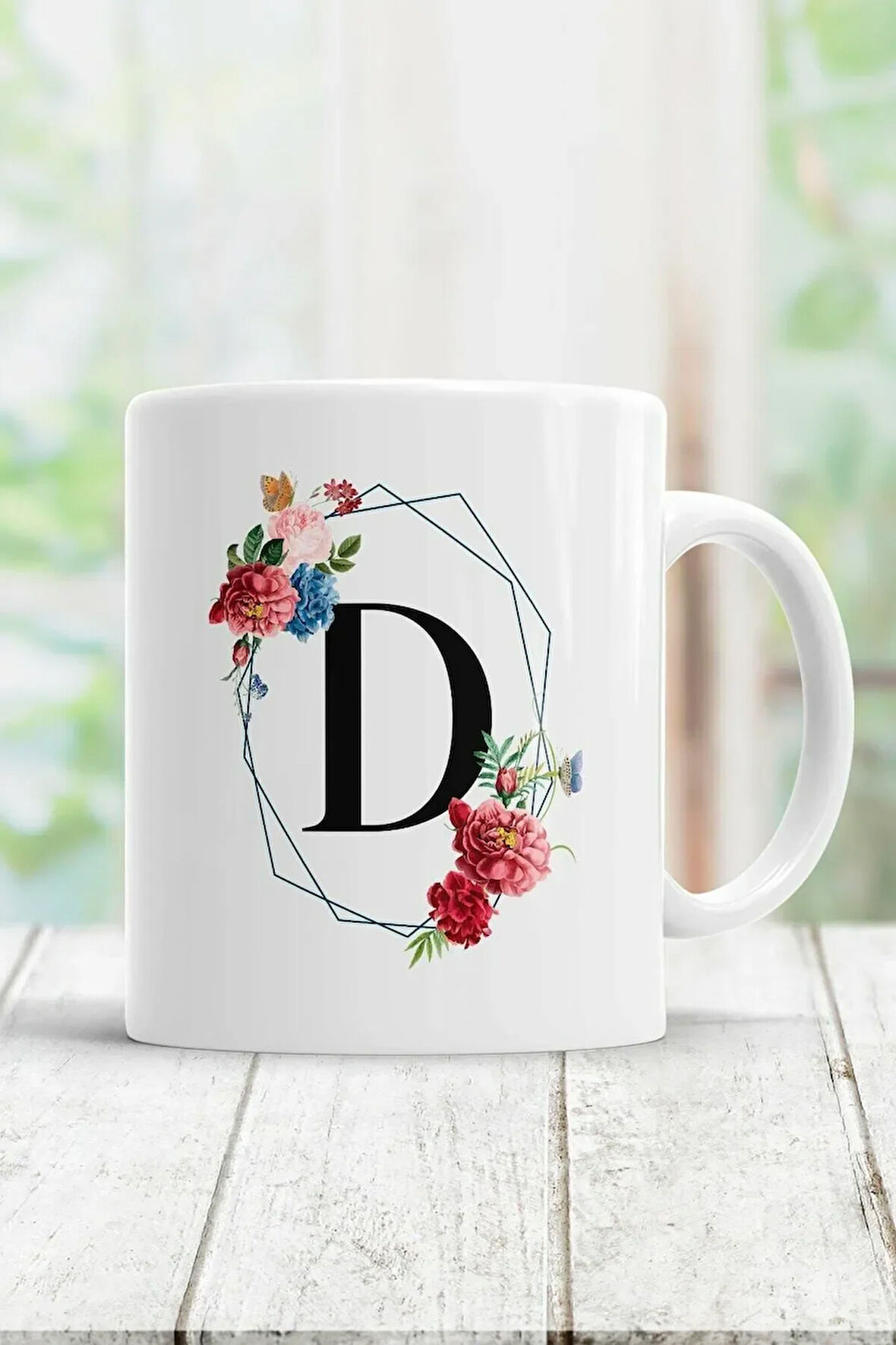 D Harfi Baskılı Kupa Bardak