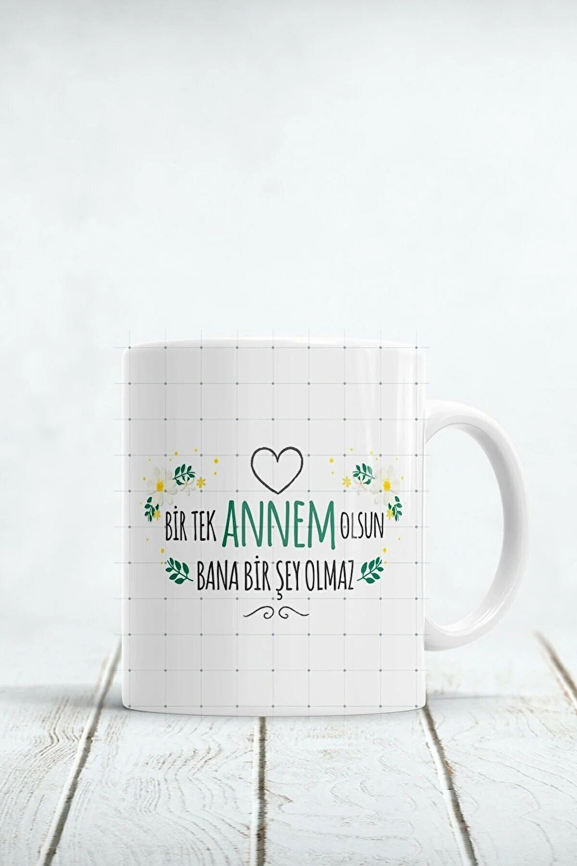 Annelere Özel Baskılı Kupa Bardak - Bir Tek Annem Olsun Bana Bir Şey Olmaz