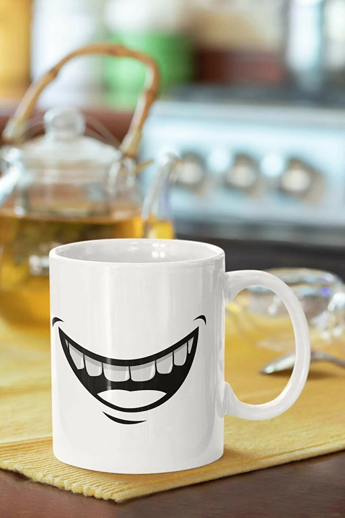 Motif Baskılı Porselen Kupa Bardak